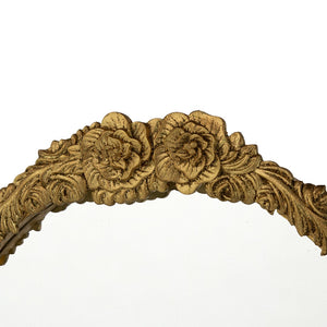 English Elm 28"x53" Carved Floral Crest Wood Floor Mirror Full Length Dressing Accent Piece W2078126742