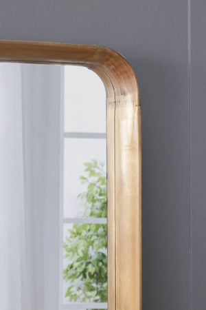 English Elm 32"x32" Pine Wood Framed Square Wall Mirror Organic Minimal Style for Any Room W2078126453