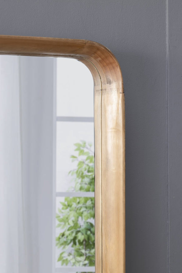 English Elm 32"x32" Pine Wood Framed Square Wall Mirror Organic Minimal Style for Any Room W2078126453