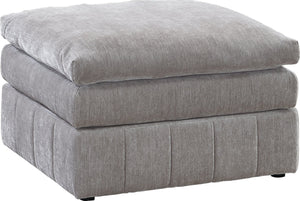 English Elm Contemporary Ottoman with Plush Triple-Tier Pillow-Top Seating, Suede-Like Mink Fabric, Modern Chic Grey 32 L x 26 W x 11 H B011126791