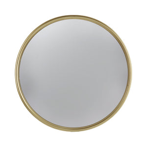 English Elm D15" Gold Iron Frame Convex Round Wall Mirror Sculptural Accent for Any Room W2078126760