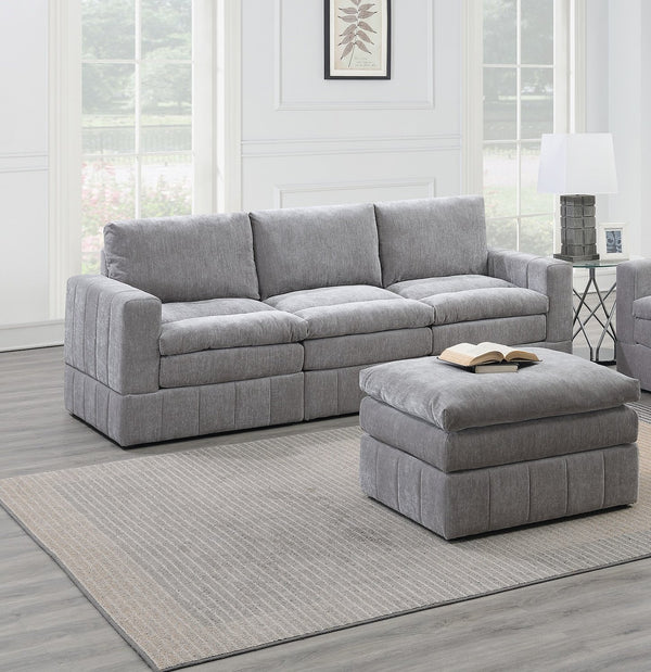 English Elm Contemporary 6-Piece Modular Sectional Set In Granite Morgan Fabric - Versatile Comfort & Style B011S00467