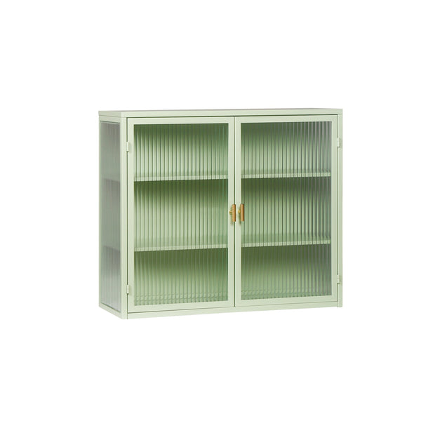 English Elm 27.56"Glass Modern Two-Door Wall Cabinet With Three-Tier Storage For Stylish Small Space Solutions W757119325