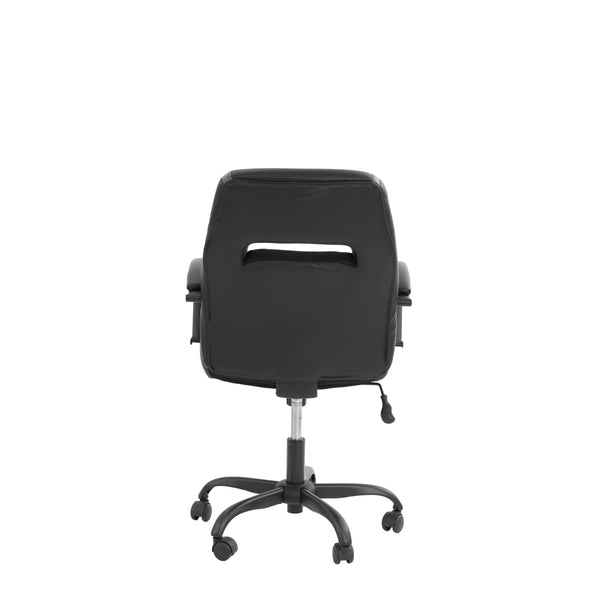 English Elm Office Chair In Sleek Black Faux Leather - Ergonomic, Adjustable Height For Ultimate Comfort & Style B089127399