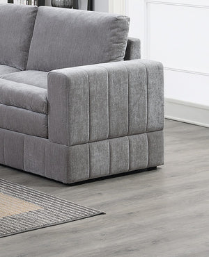 English Elm Contemporary 6-Piece Modular Sectional Set In Granite Morgan Fabric - Versatile Comfort & Style B011S00467