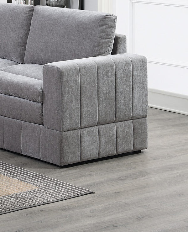 English Elm Contemporary 6-Piece Modular Sectional Set In Granite Morgan Fabric - Versatile Comfort & Style B011S00467