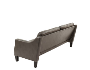 English Elm SOFA 2PC Set Gray Faux Leather Loveseat & Sofa 78"+55" Wood Frame Durable Leatherette Comfort Stylish B089S00170