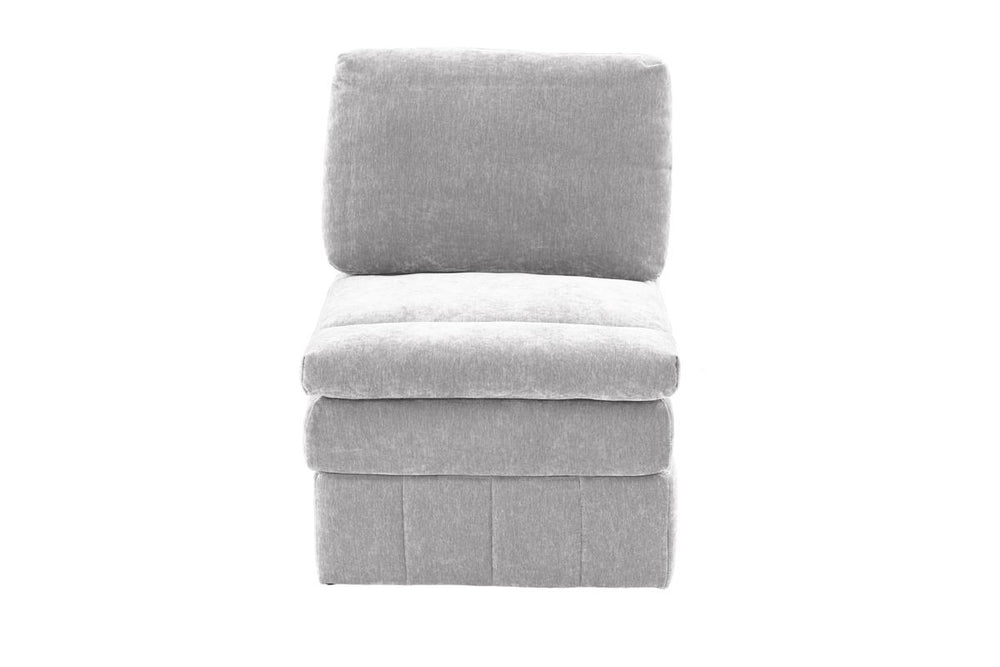 English Elm Contemporary 5-Piece Modular Sectional Set In Granite - Versatile Plush Seating For Modern Living Rooms B011S00470