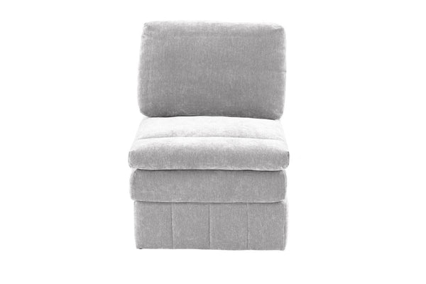 English Elm Contemporary 5-Piece Modular Sectional Set In Granite - Versatile Plush Seating For Modern Living Rooms B011S00470