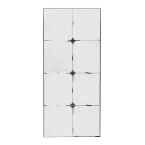 English Elm 21x47" Antiqued Glass Rectangular Wall Mirror with Floral Resin Corners for Entryway W2078126445