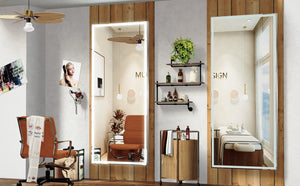 English Elm 72X32 Oversized LED Bathroom Mirror with 3-Mode Touch Light, IP44 Waterproof Aluminum Frame, Silver W708115598