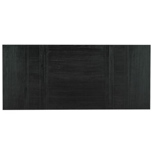 English Elm TOPMAX 82-inch Farmhouse Extendable Dining Set with Two 11" Removable Leaves, Upholstered Seats and Bench Black N717S000023B