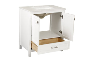 English Elm Cabinet Shaker Style Bathroom Vanity Solid Wood Frame with Soft Close Drawers W1573125212