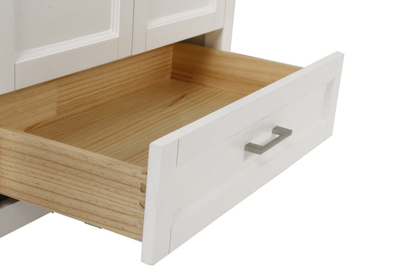 English Elm Cabinet Shaker Style Bathroom Vanity Solid Wood Frame with Soft Close Drawers W1573125212