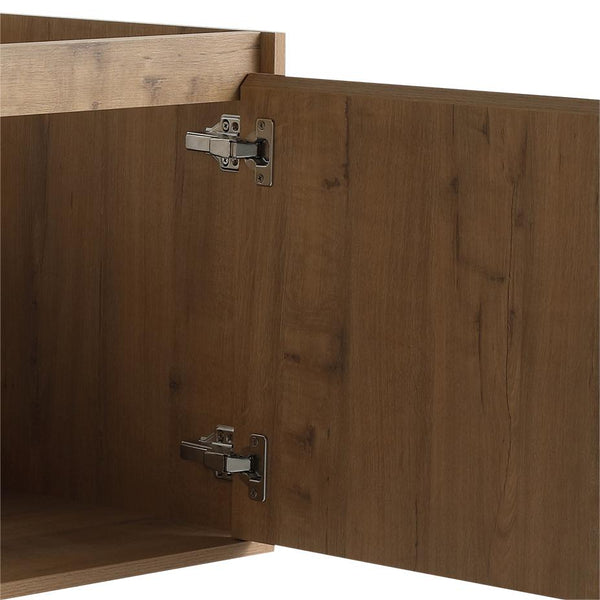 English Elm 48" Wall-Mounted Bathroom Vanity With Soft-Close Doors, Open Shelving & Ample Storage Space W999125010