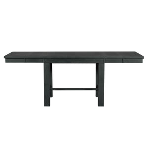 English Elm TOPMAX 82-inch Farmhouse Extendable Dining Set with Two 11" Removable Leaves, Upholstered Seats and Bench Black N717S000023B