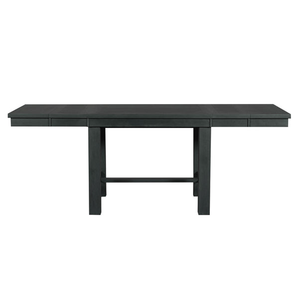 English Elm TOPMAX 82-inch Farmhouse Extendable Dining Set with Two 11" Removable Leaves, Upholstered Seats and Bench Black N717S000023B