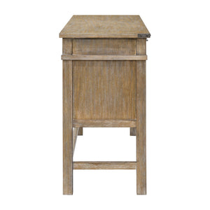 English Elm Occasional Madison Park Belfast Counter Table with 2 Drawers, Solid Wood Veneer, Reclaimed Natural Finish B035118617