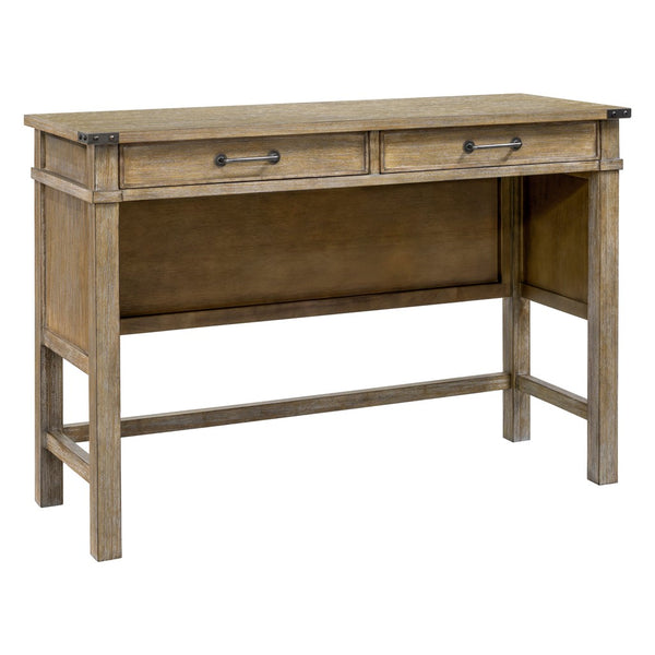English Elm Occasional Madison Park Belfast Counter Table with 2 Drawers, Solid Wood Veneer, Reclaimed Natural Finish B035118617