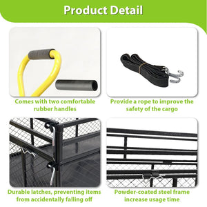 English Elm Steel Heavy Duty Garden Wagon Flatbed Utility Cart with Pneumatic Tires and Mesh Sides W1422112806