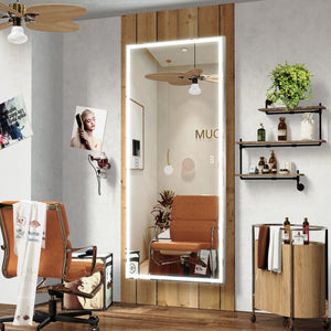 English Elm 72X32 Oversized LED Bathroom Mirror with 3-Mode Touch Light, IP44 Waterproof Aluminum Frame, Silver W708115598