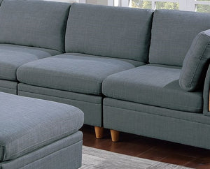 English Elm Contemporary 6-Piece Modular Sectional Set In Steel Grey Dorris Fabric - Versatile & Stylish Comfort B011S00482