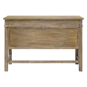 English Elm Occasional Madison Park Belfast Counter Table with 2 Drawers, Solid Wood Veneer, Reclaimed Natural Finish B035118617
