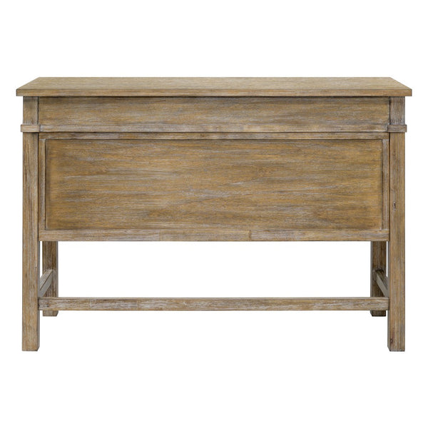 English Elm Occasional Madison Park Belfast Counter Table with 2 Drawers, Solid Wood Veneer, Reclaimed Natural Finish B035118617