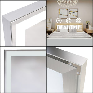 English Elm 72X32 Oversized LED Bathroom Mirror with 3-Mode Touch Light, IP44 Waterproof Aluminum Frame, Silver W708115598
