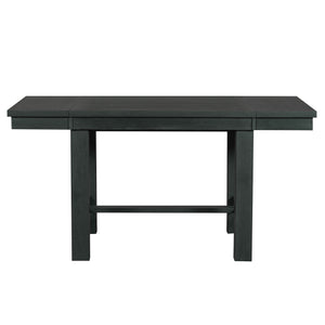 English Elm TOPMAX 82-inch Farmhouse Extendable Dining Set with Two 11" Removable Leaves, Upholstered Seats and Bench Black N717S000023B