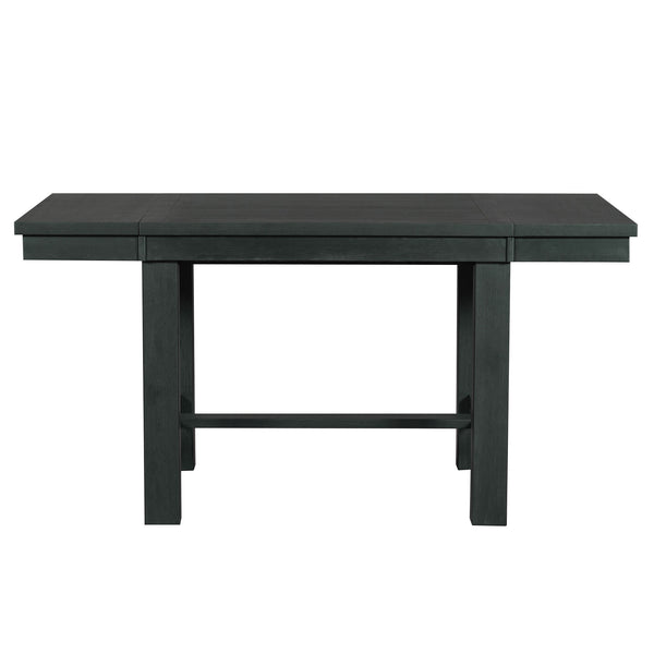 English Elm TOPMAX 82-inch Farmhouse Extendable Dining Set with Two 11" Removable Leaves, Upholstered Seats and Bench Black N717S000023B