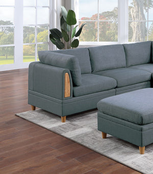 English Elm Contemporary 6-Piece Modular Sectional Sofa Set In Steel Grey Dorris Fabric – Versatile Comfort & Style B011S00481