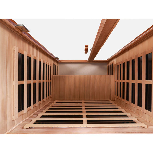 English Elm New-two-person Far Infrared Home Sauna Canadian Hemlock Wood with Carbon Heating Panels W1787S00017