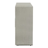 Hearth and Haven Aspen Wood Storage Cabinet with 3 Tempered Glass Doors and Adjustable Shelf, Champagne