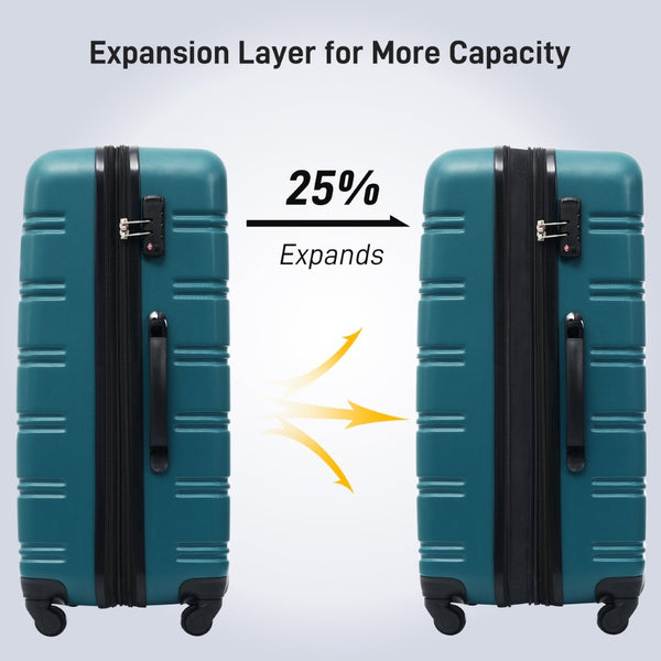 English Elm Hardshell 3 Piece Spinner Luggage Set with Tsa Lock Lightweight Abs Travel Suitcases PP191030AAF