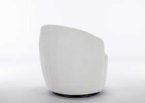 English Elm Chenille Barrel Swivel Chair Soft Upholstered Accent Seat for Living Room Decor W527122443