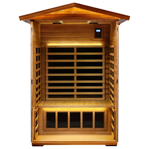 English Elm Two-person Outdoor Far Infrared Sauna with Deep Heat Therapy for Backyard Relaxation W1787S00006