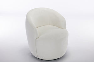 English Elm Chenille Barrel Swivel Chair Soft Upholstered Accent Seat for Living Room Decor W527122443