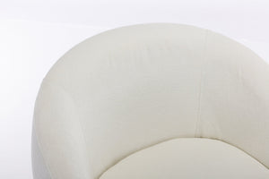 English Elm Chenille Barrel Swivel Chair Soft Upholstered Accent Seat for Living Room Decor W527122443