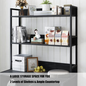 English Elm Large Cat Litter Box Enclosure with Shelf Storage, Hidden Washroom Cabinet, Durable MDF & Metal Design Black W578125522