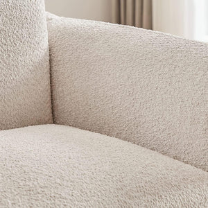 English Elm Sherpa Luxurious Lambswool Accent Chair – Plush Round Creamy 42" Sofa, Solid Wood Frame, Cozy Comfort W1550127160