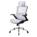 Hearth and Haven White Ergonomic Mesh Office Chair, High Back - Adjustable Headrest with Flip-Up Arms, Tilt and Lock Function, Lumbar Support and Blade Wheels, Kd Chrome Metal Legs W490127225