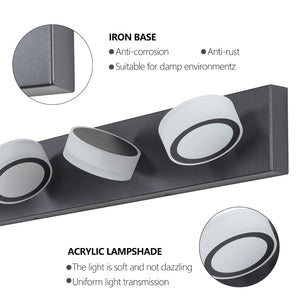 English Elm (same as W1340110592/l2008) 4-light Led Vanity Bar Matte Black Frosted Acrylic Bath Wall Fixture W1340P206810