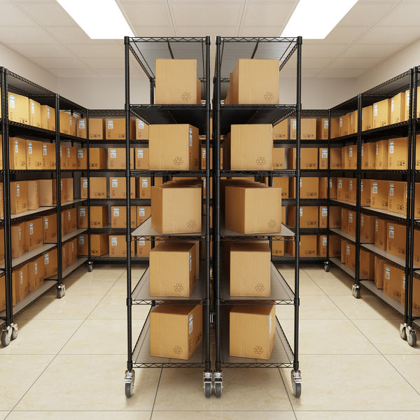 English Elm 6 Tier Wire Shelving Unit - Heavy-Duty 6000 Lbs Capacity, Adjustable Metal Storage Rack With Wheels W1550119260