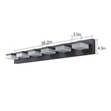 English Elm (Same As W1340110609/L2015) Modern 6-Light Black Led Vanity Mirror Light Fixture For Bathrooms and Makeup Tables