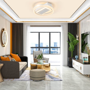 English Elm 20" Led Bladeless Ceiling Fan Light With Remote – Modern Flush Mount For Year-Round Comfort & Style W1340118682