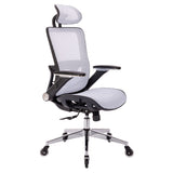 Hearth and Haven White Ergonomic Mesh Office Chair, High Back - Adjustable Headrest with Flip-Up Arms, Tilt and Lock Function, Lumbar Support and Blade Wheels, Kd Chrome Metal Legs W490127225