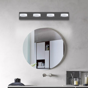 English Elm (Same As W1340110592/L2008) Led Modern Black 4-Light Vanity Lights Fixtures Over Mirror Bath Wall Lighting