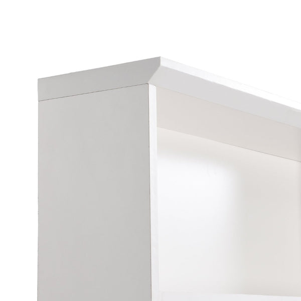 English Elm On-trend Wide White Hall Tree with Bench Seating Cube Shelves and 8 Coat Hooks N721S000066K