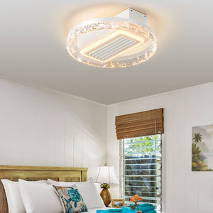 English Elm 20" Led Bladeless Ceiling Fan Light With Remote – Stylish Flush Mount Design For All Indoor Areas W1340118683